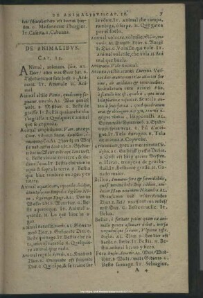 De Animalibus. Cap. II