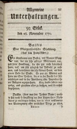 93 Stück. den 28. November 1770.