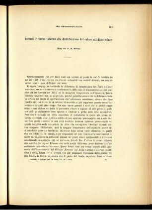 Eecenti ricerche intorno alla distribuzione del calore sul disco solare
