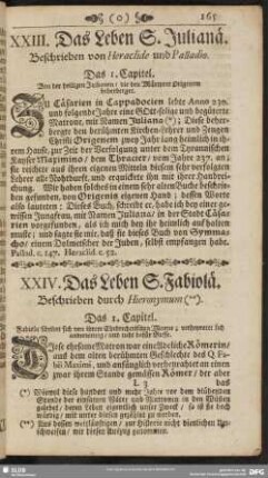 XXIV. Das Leben S. Fabiolä : Beschrieben von Hieronymum