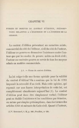 Chapitre VI. Formes et preuves du contrat d'édition, présomptions relatives a l'existence et a l'étendue de la cession