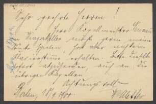 Brief an B. Schott's Söhne : 18.09.1900