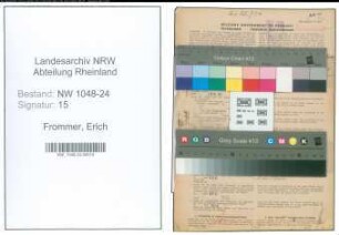 Entnazifizierung Erich Frommer , geb. 19.04.1900 (Kassierer)