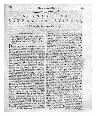 Repertorium für die Pädagogik in Gymnasien und Trivialschulen. Bd. 1; Th. 1. Frankfurt am Main: Hermann 1788