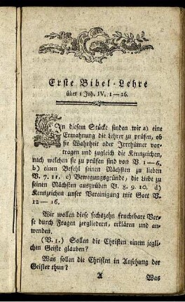 Erste Bibel-Lehre.