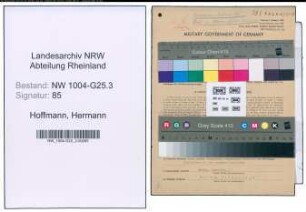 Entnazifizierung Hermann Hoffmann , geb. 27.08.1896 (Kaufmann)