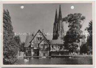 Soest, Mühlenteich und Kirche St. Maria zur Wiese