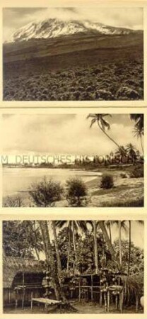 Postkartenleporello mit Ansichten aus den ehemaligen Kolonien
