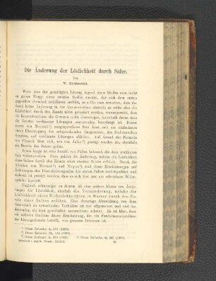 Die Änderung der Löslichkeit durch Salze