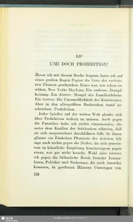 XIV. Und Doch Prohibition!