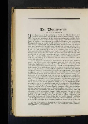 Der Theaterverein. Von Adolf Bartels.