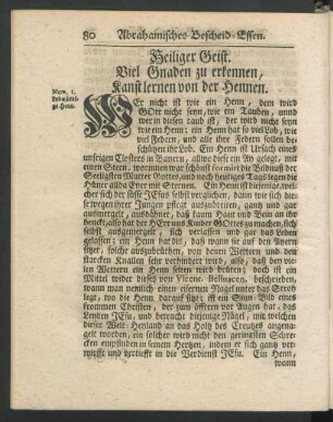 Heiliger Geist. Viel Gnaden zu erkennen, kanst lernen von der Hennen