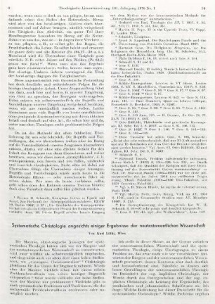 9-17 Systematische Christologie angesichts einiger Ergebnisse der neutestamentlichen Wissenschaft