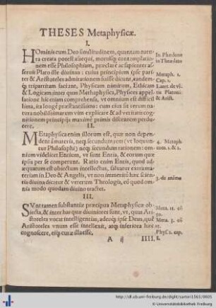Theses Metaphysicæ.