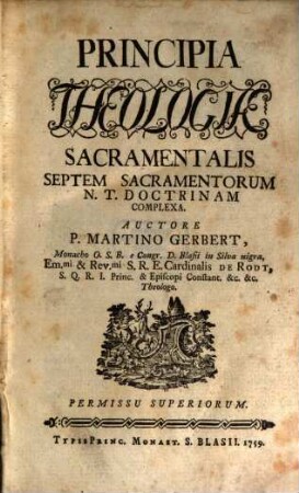 Principia Theologiae Sacramentalis Septem Sacramentorum N. T. Doctrinam Complexa