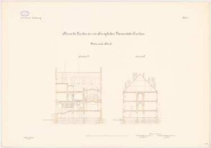 Universität Breslau Klinische Neubauten. Medizinische Klinik: Schnitte 1:100