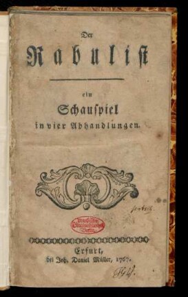 Der Rabulist : ein Schauspiel in vier Abhandlungen