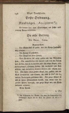 Erste Ordnung. Raubvögel. Accipitres.