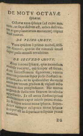 De Motu Ocavae sphaerae.