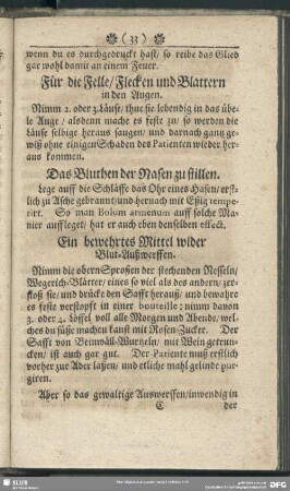 Ein bewehrtes Mittel wider Blut-Außwerffen