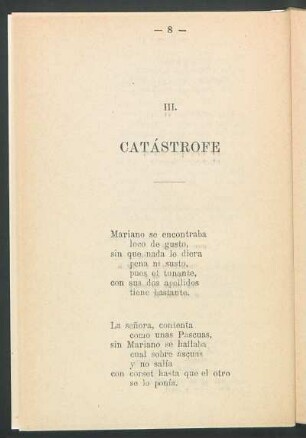 III. Catástrofe