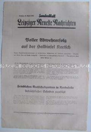 Sonderblatt der "Leipziger Neuesten Nachrichten" u.a. zum Kriegsverlauf auf der Krim und Nordafrika