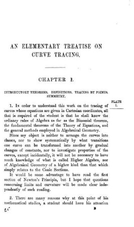 Chapter I. Introductory Theorems. Definitions. Tracing by Points.