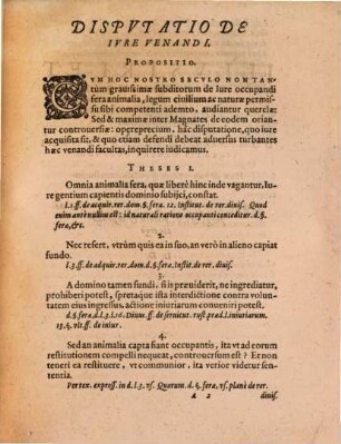 Disputatio De Iure Venandi