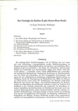 Zur Geologie des Korber Kopfs (Rems-Murr-Kreis)