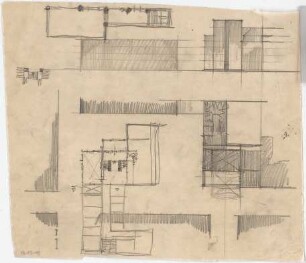 Grund, Peter; Mannheim; Handelskammer - Grundriss; Detail; Variante; Ansichten