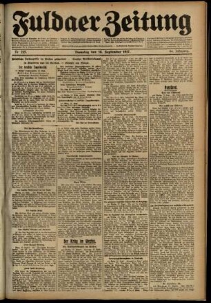 Ausgabe vom Dienstag, den 18. September 1917.