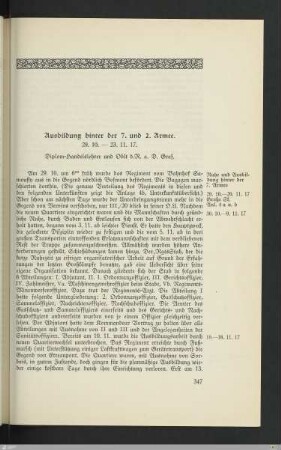 Ausbildung hinter der 7. und 2. Armee