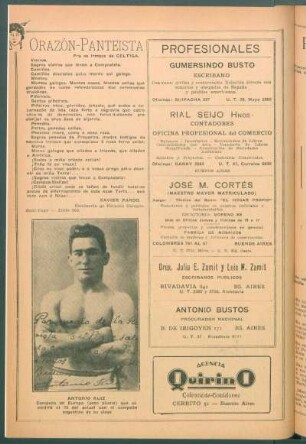 [Retrato de] Antonio Ruiz : Campeón de Europa (peso pluma) que se medirá el 15 del actual con el campeón argentino de su clase
