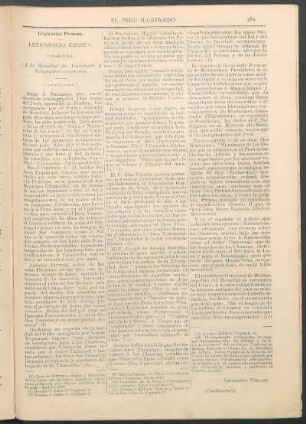 Lingüística Peruana. Lexicología Keshua. (Continuación). : Uirakocha. (A la Sociedad de Arqueología y Lingüística cuzqueña).