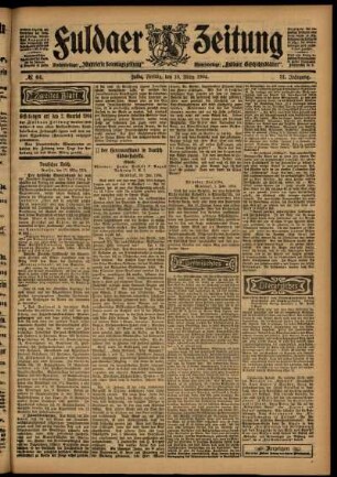 Zweite Ausgabe vom Freitag, den 18. März 1904.