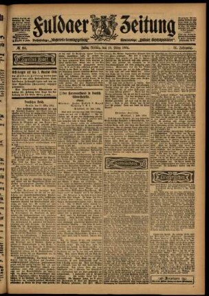 Zweite Ausgabe vom Freitag, den 18. März 1904.