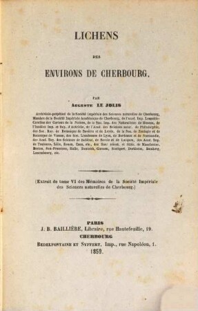 Lichens des environs de Cherbourg