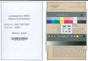 Entnazifizierung Josef Barion , geb. 02.03.1899 (Arbeiter)