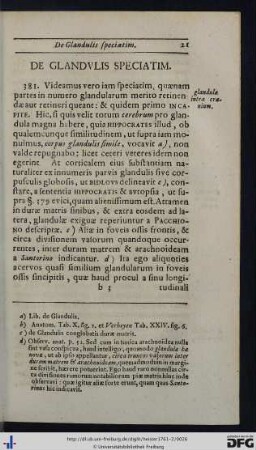 De Glandulis Speciatim.