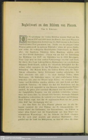 Begleitwort zu den Bildern von Plauen