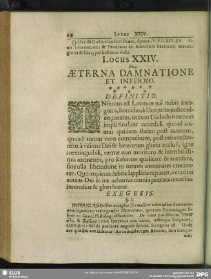 Locus XXIV. De Aeterna Damnatione Et Inferno