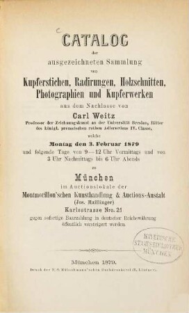 Verzeichnisse von Sammlungen von Kupferstichen, Radirungen, Holzschnitten, Aquarellen, Oelgemälden etc. etc. die in München ... : Leipzig und Wien versteigert wurden, 66