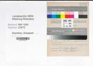 Entnazifizierung Elisabeth Dickschen, geb. 02.04.1888 (Kontoristin)