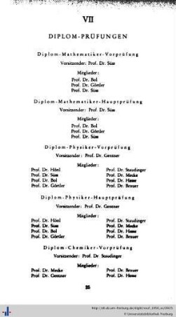 VII. Diplom-Prüfungen