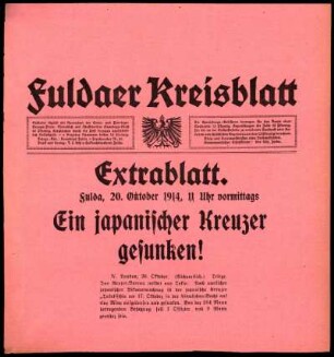 Zweite Ausgabe vom Dienstag, den 20. Oktober 1914.