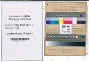 Entnazifizierung Friedrich Muehlenkamp , geb. 20.09.1902 (Laborant)