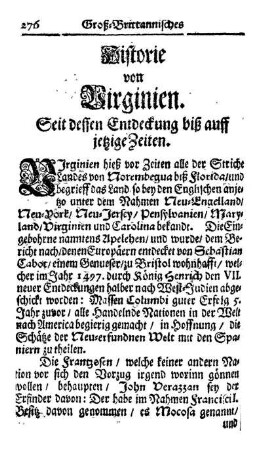 Historie von Virginien