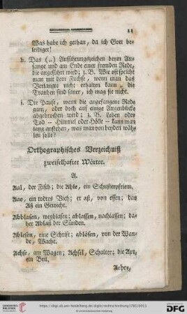 Orthographisches Verzeichnisz zweifelhafter Wörter
