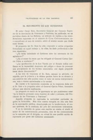 El movimiento de los veteranos