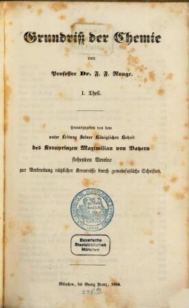 Grundriß der Chemie, 1